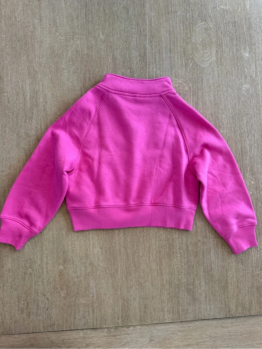 NWT Gap Kids Girls Pink Quarter Zip Cropped Fleece Sweatshirt Size S (6–7)